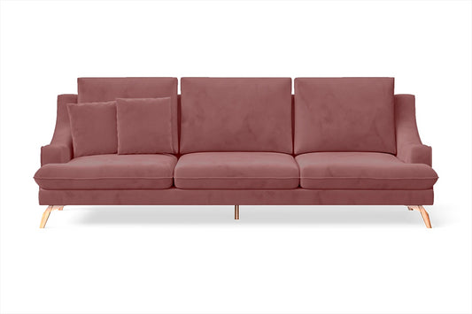 Savona 4 Seater Sofa Pink Velvet