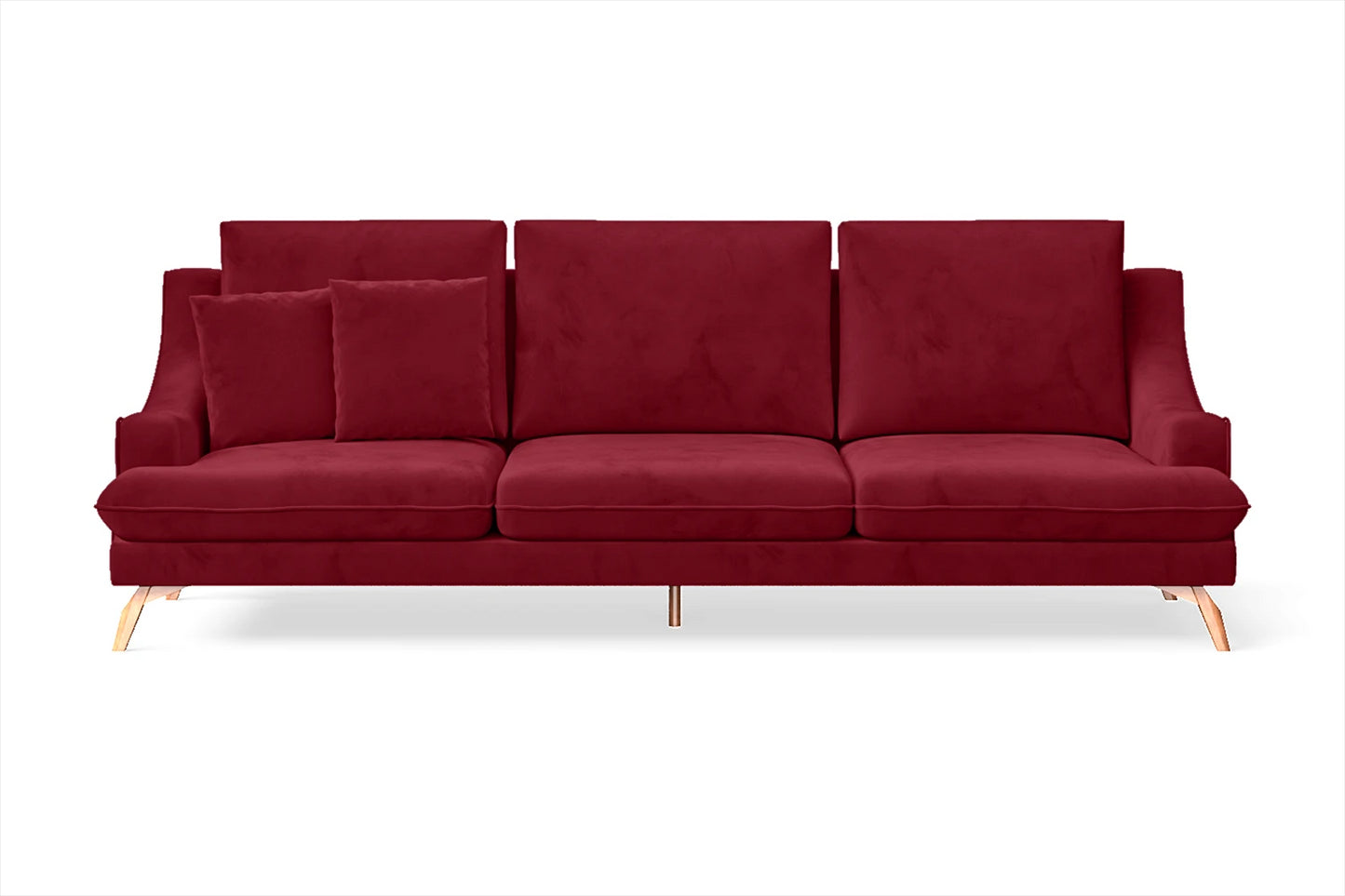 Savona 4 Seater Sofa Red Velvet