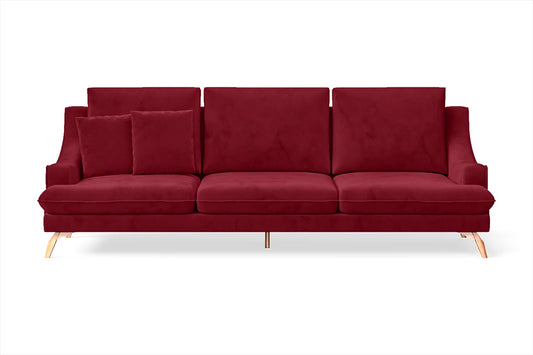 Savona 4 Seater Sofa Red Velvet