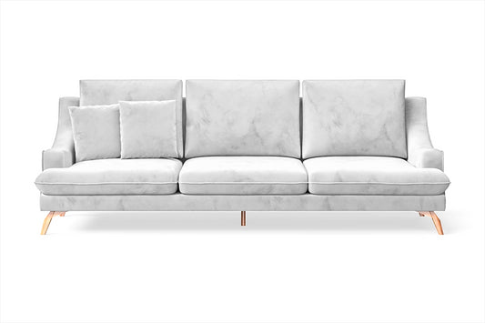 Savona 4 Seater Sofa White Velvet