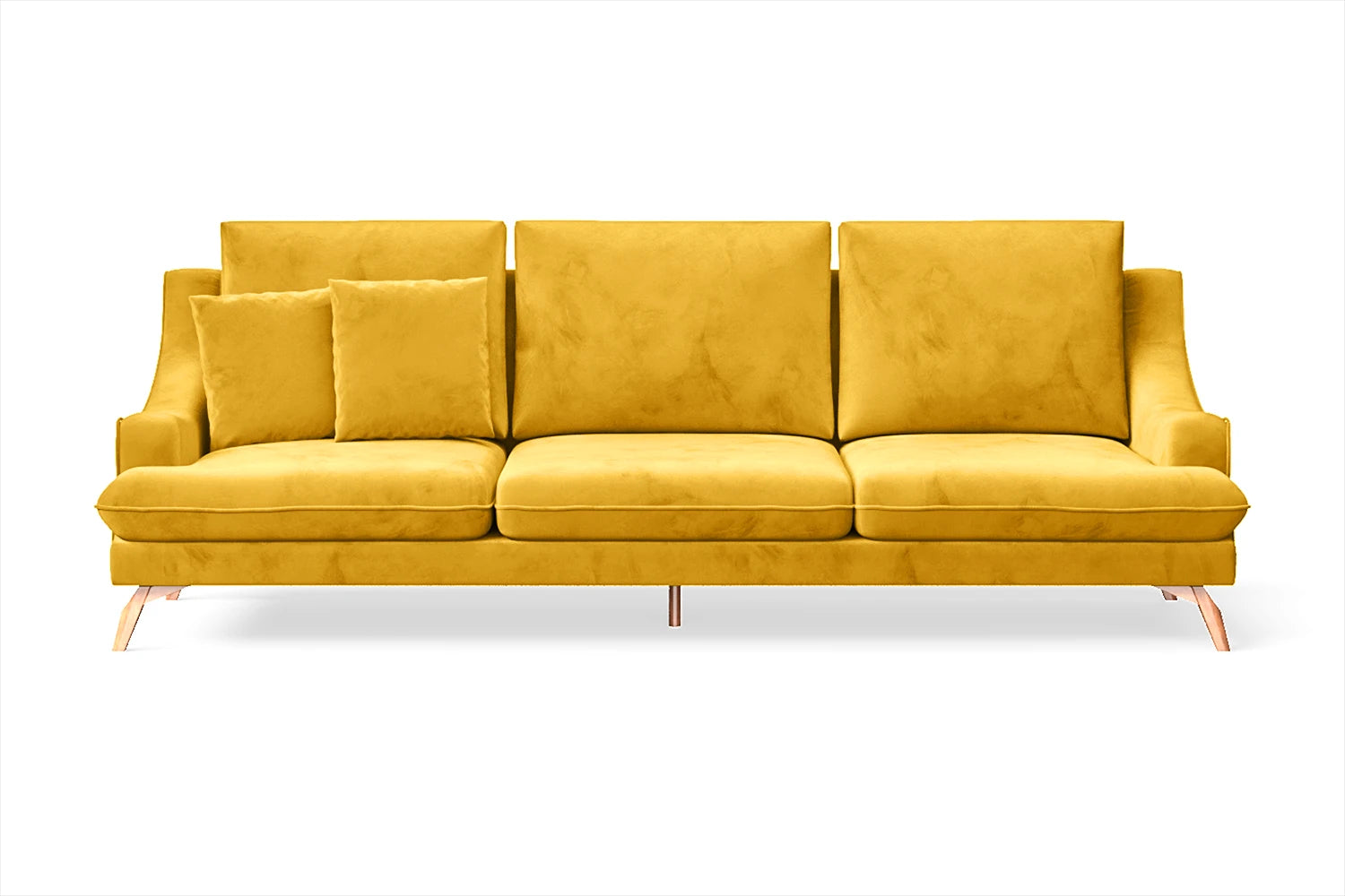 Savona 4 Seater Sofa Yellow Velvet