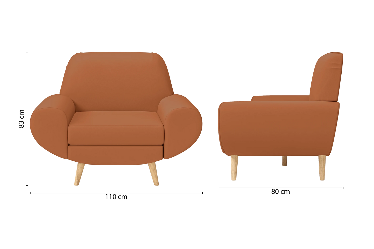 Serina Armchair Tan Brown Leather