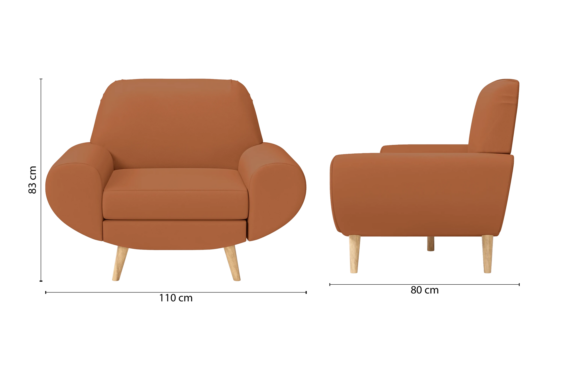 Serina Armchair Tan Brown Leather