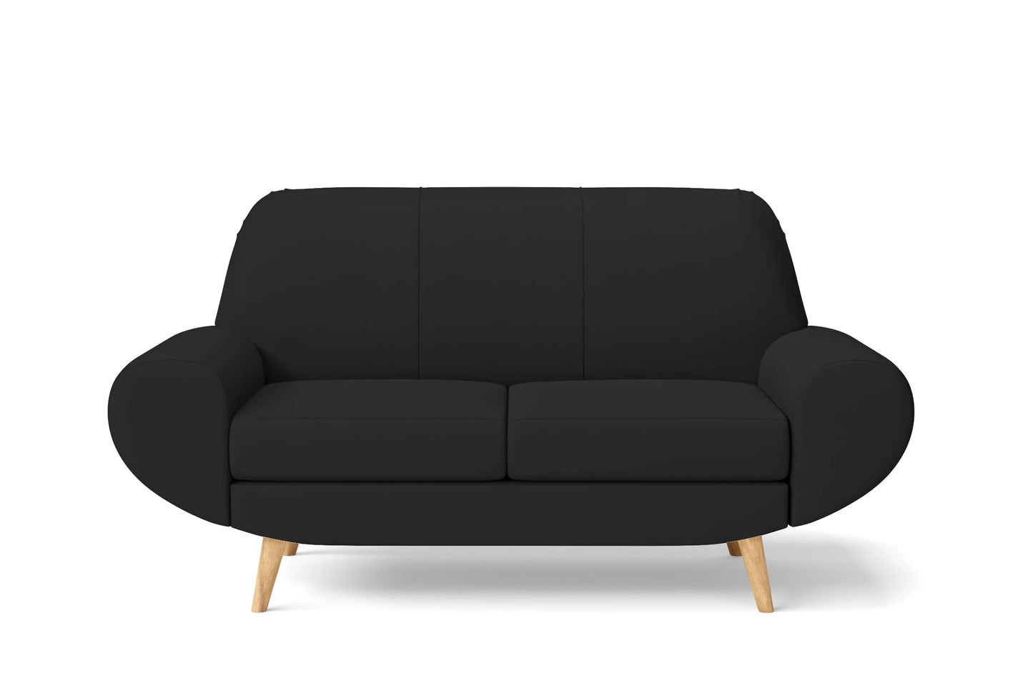 Serina 2 Seater Sofa Black Leather