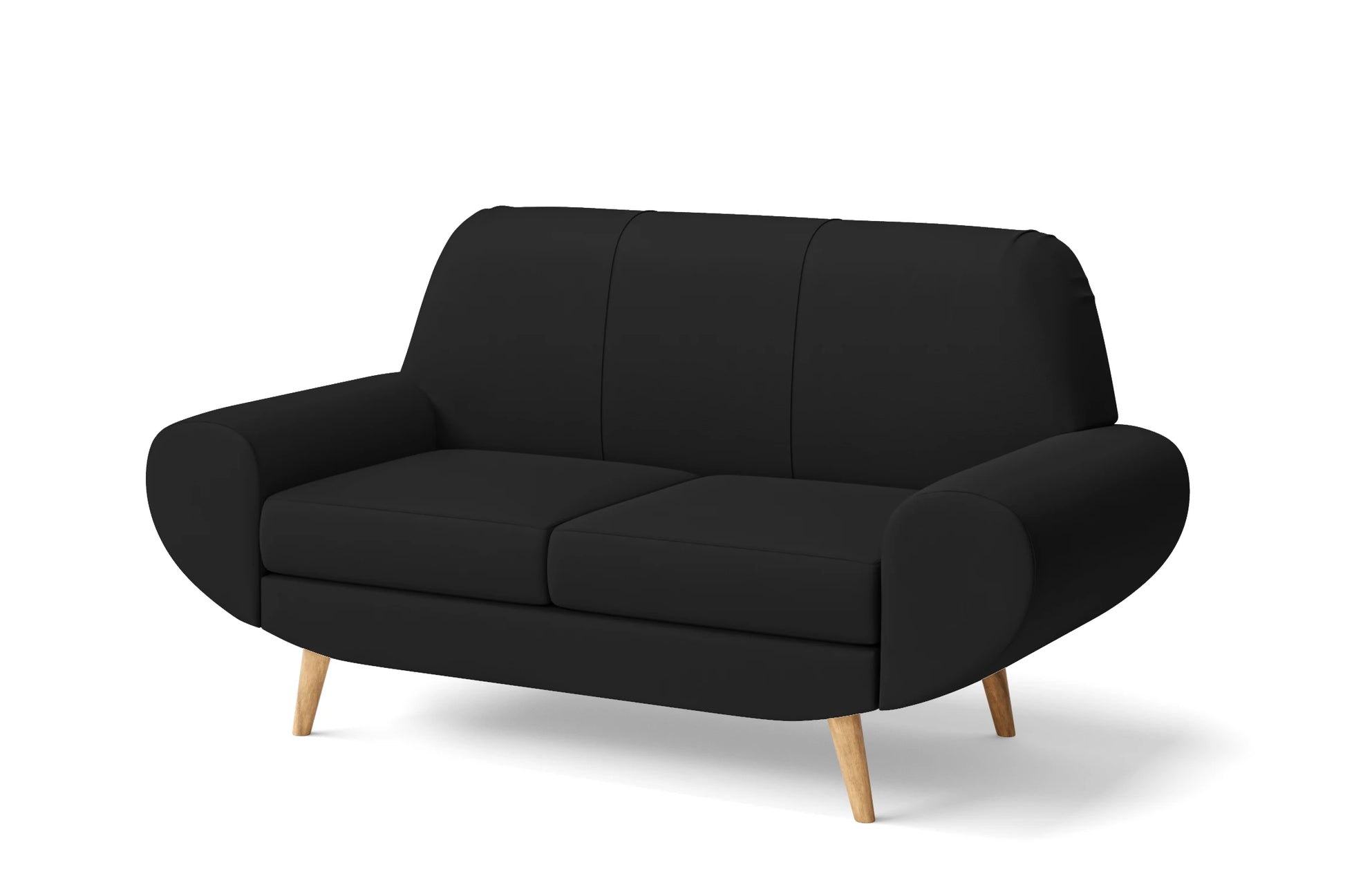 Serina 2 Seater Sofa Black Leather