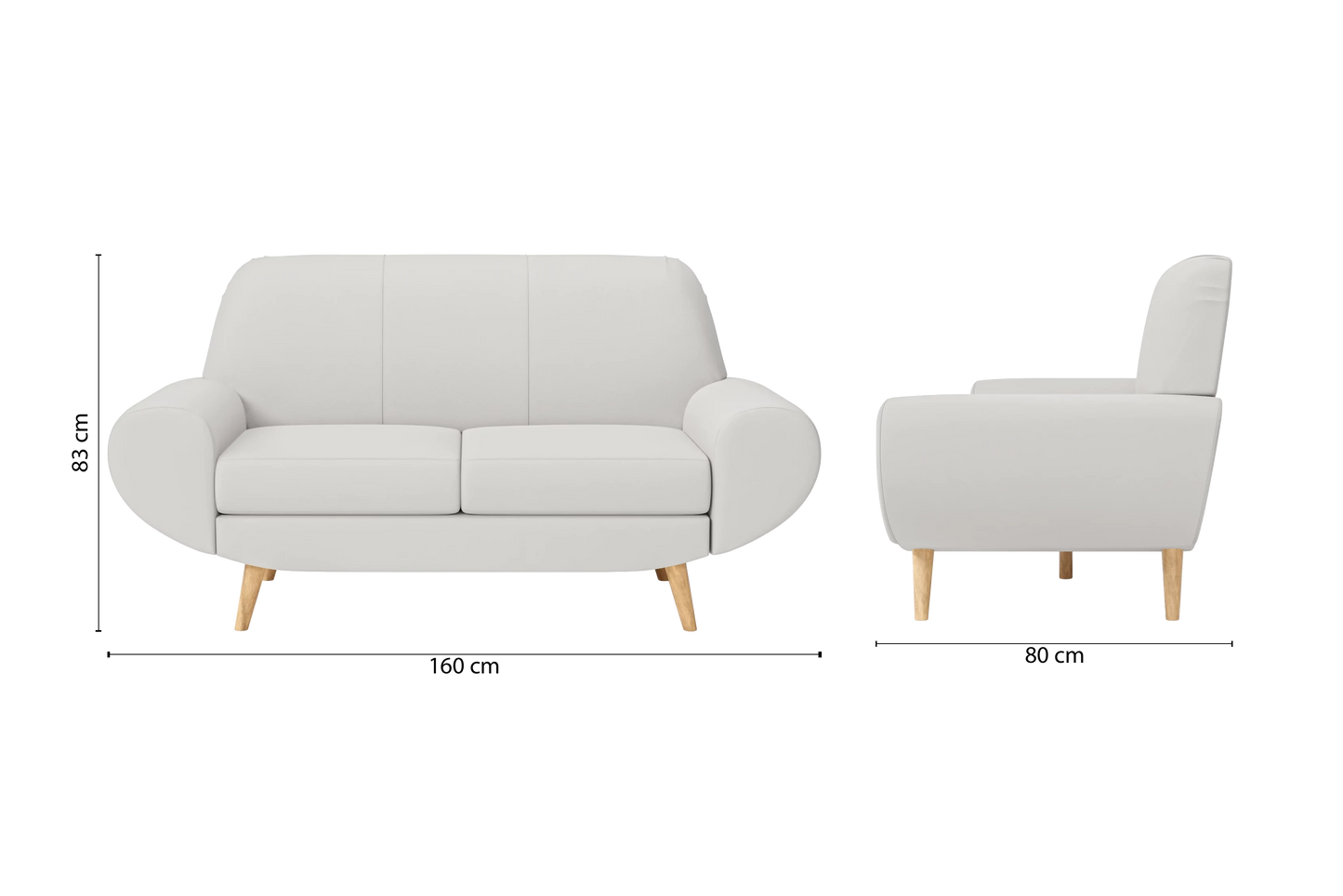 Serina 2 Seater Sofa White Leather