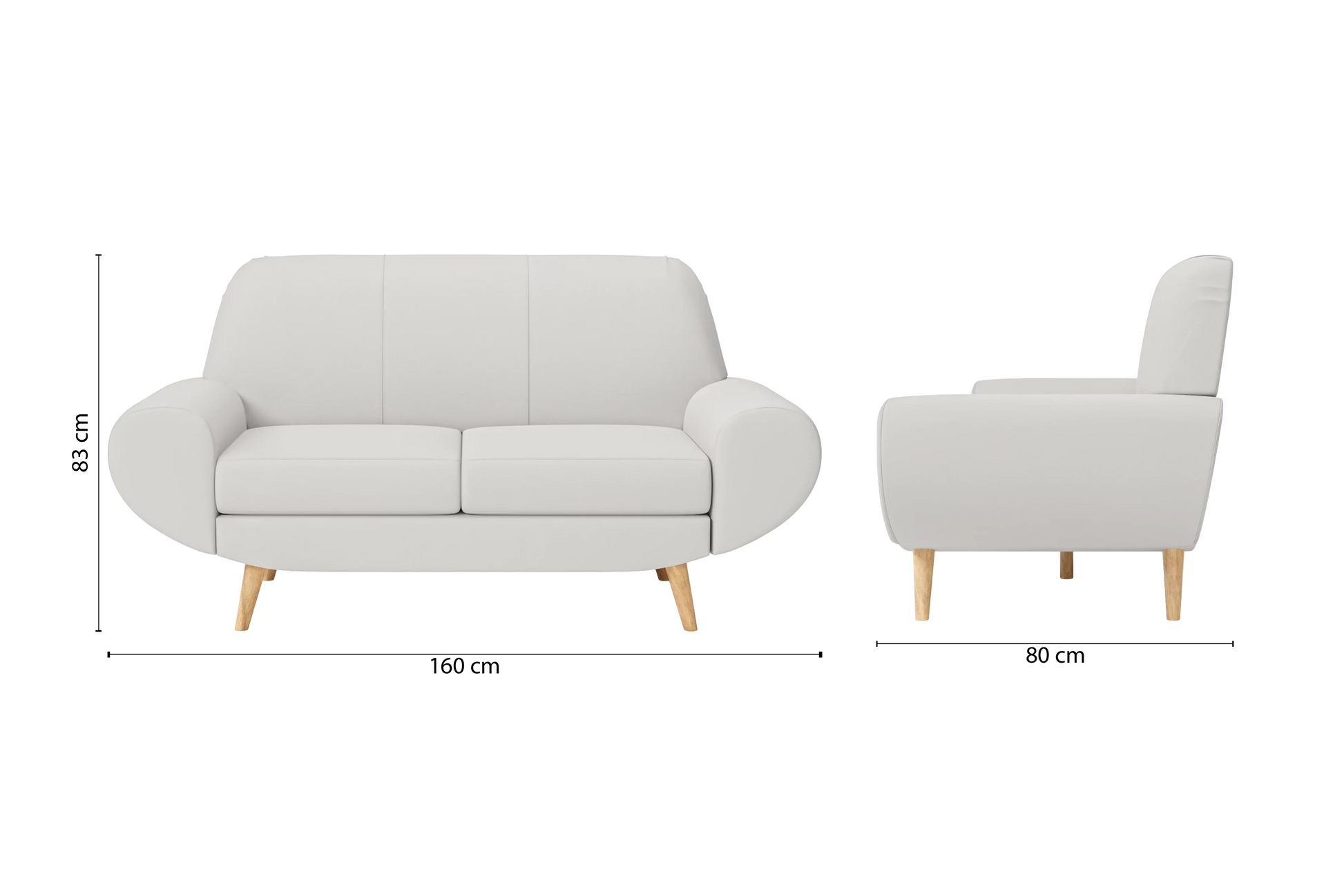 Serina 2 Seater Sofa White Leather