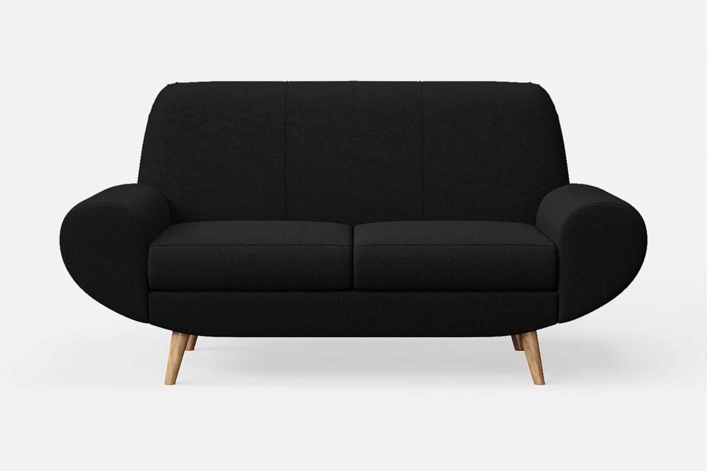 Serina 2 Seater Sofa Black Linen Fabric