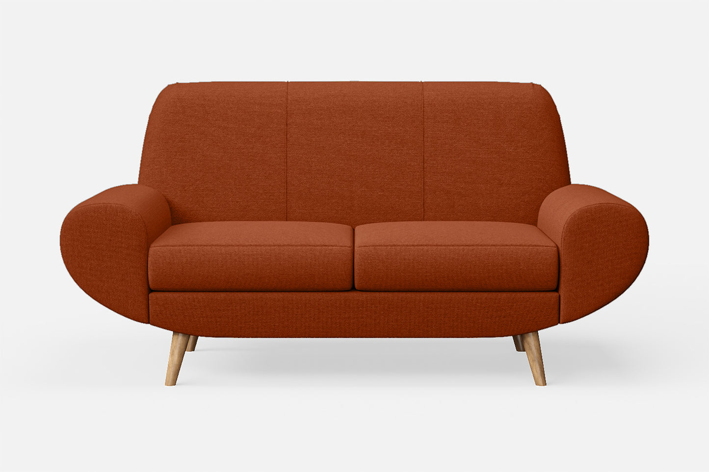 Serina 2 Seater Sofa Orange Linen Fabric