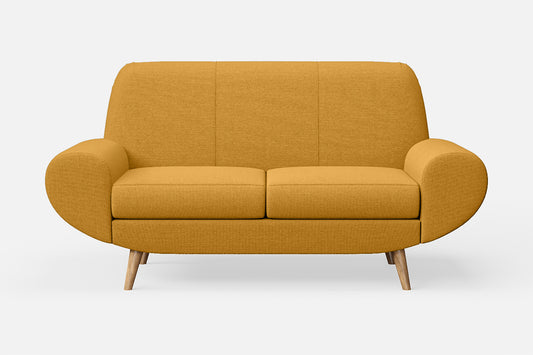 Serina 2 Seater Sofa Yellow Linen Fabric