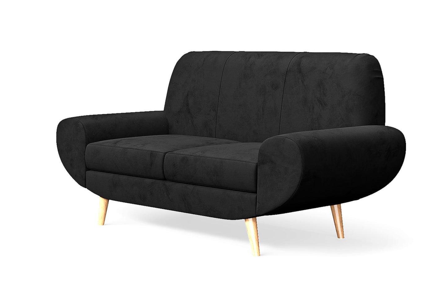 Serina 2 Seater Sofa Black Velvet