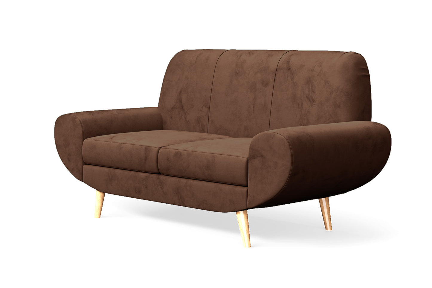 Serina 2 Seater Sofa Coffee Brown Velvet