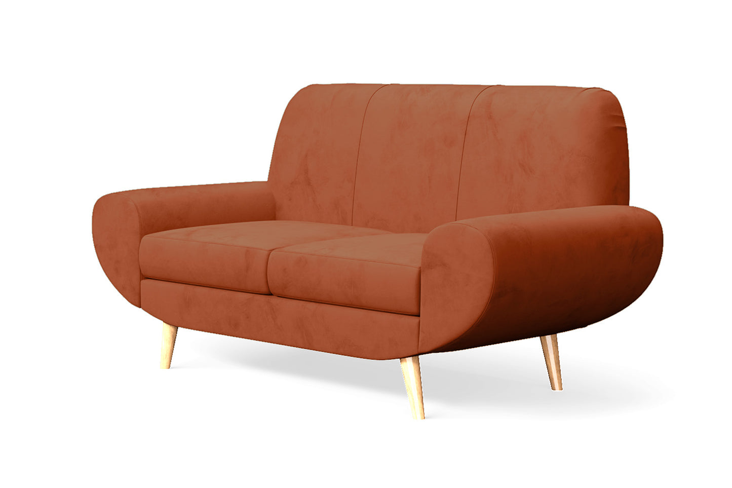 Serina 2 Seater Sofa Orange Velvet