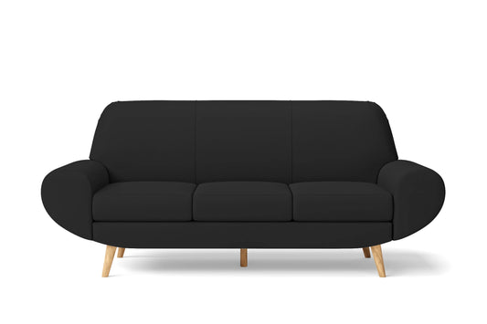 Serina 3 Seater Sofa Black Leather