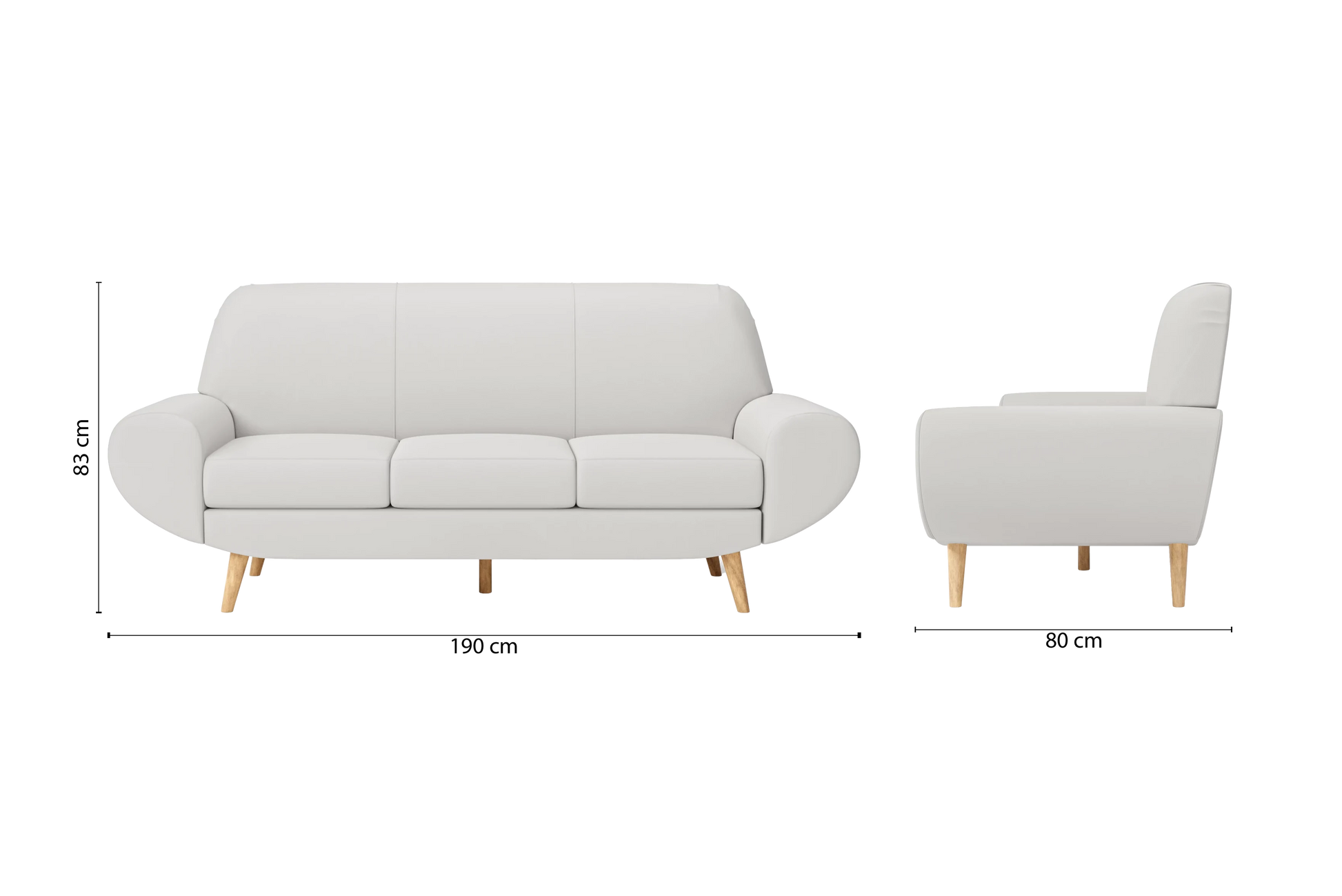 Serina 3 Seater Sofa White Leather