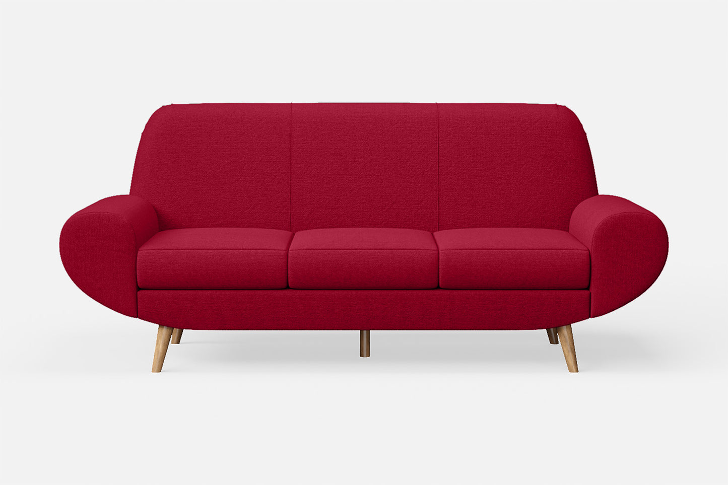 Serina 3 Seater Sofa Red Linen Fabric