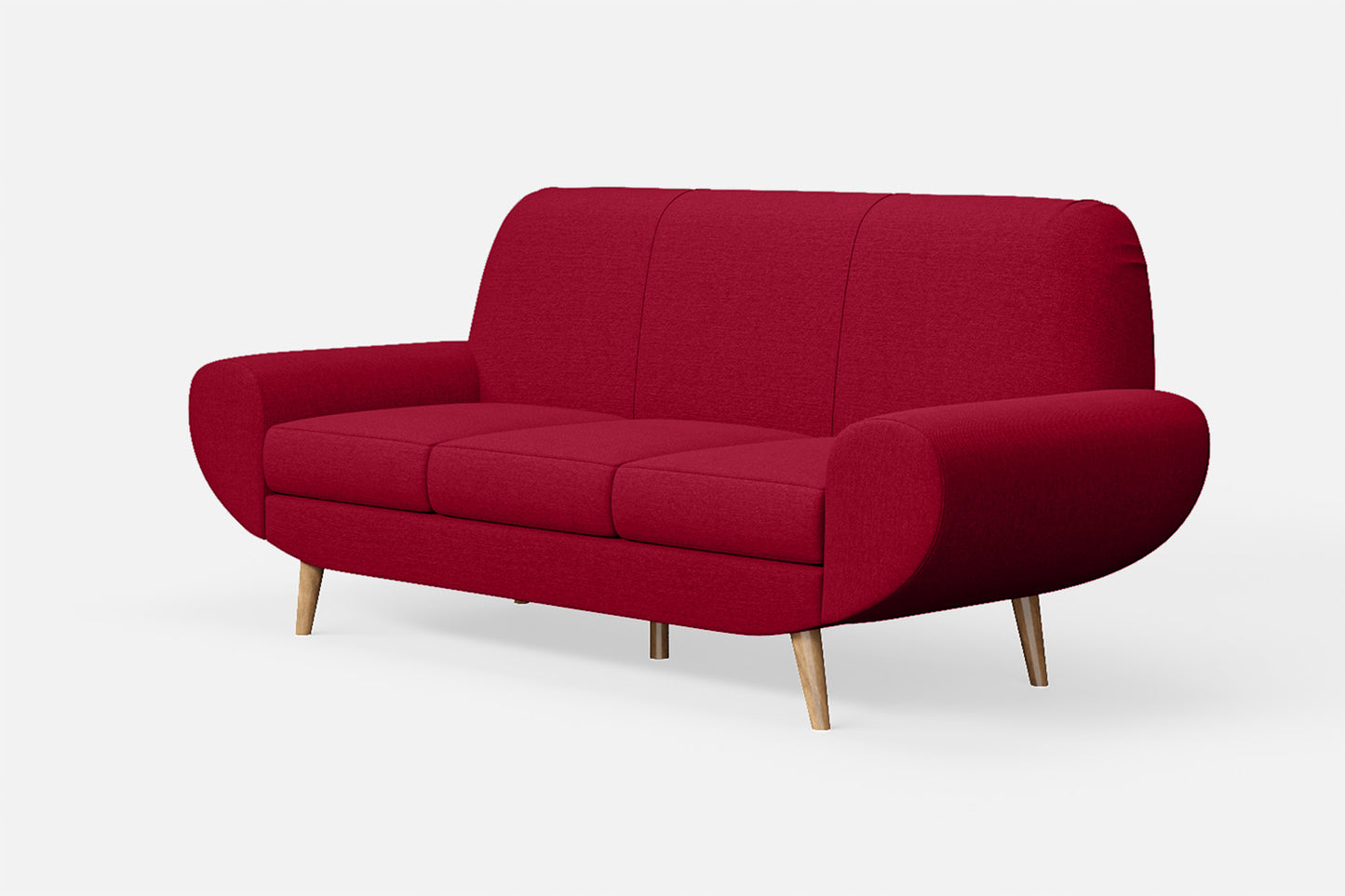 Serina 3 Seater Sofa Red Linen Fabric