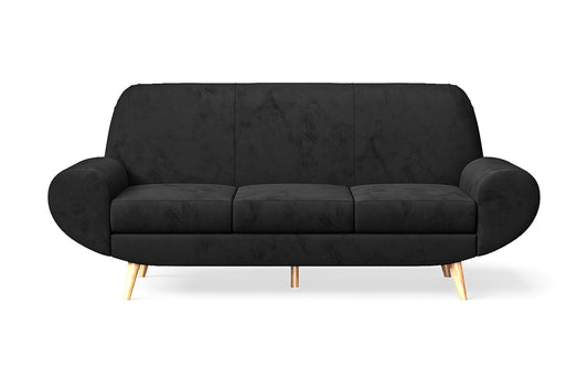 Serina 3 Seater Sofa Black Velvet