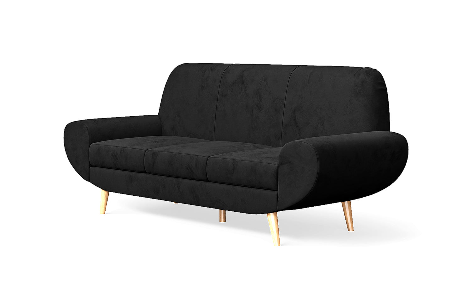 Serina 3 Seater Sofa Black Velvet