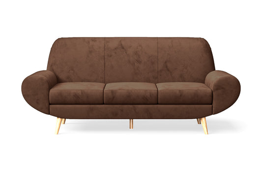 Serina 3 Seater Sofa Coffee Brown Velvet