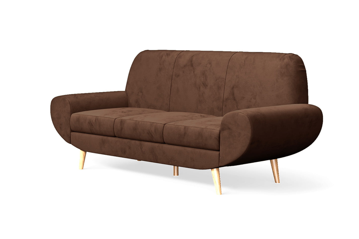 Serina 3 Seater Sofa Coffee Brown Velvet