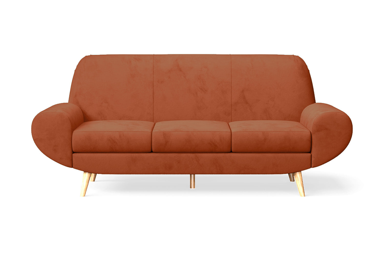 Serina 3 Seater Sofa Orange Velvet