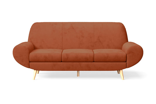 Serina 3 Seater Sofa Orange Velvet