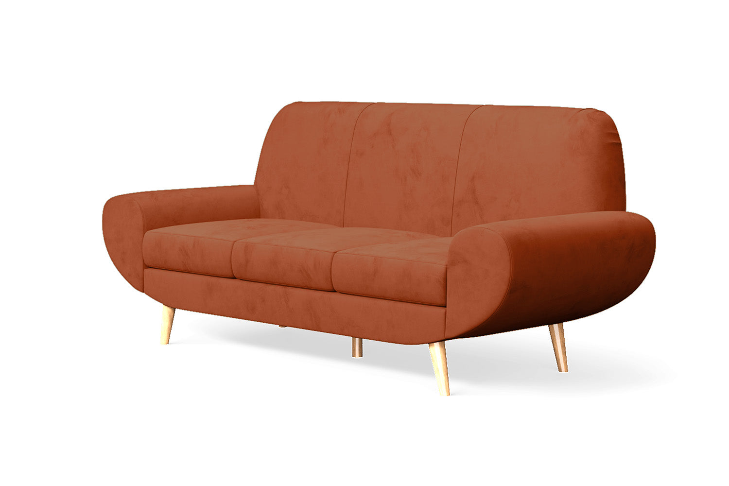 Serina 3 Seater Sofa Orange Velvet