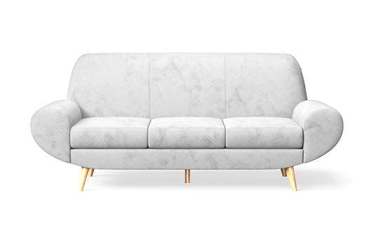 Serina 3 Seater Sofa White Velvet