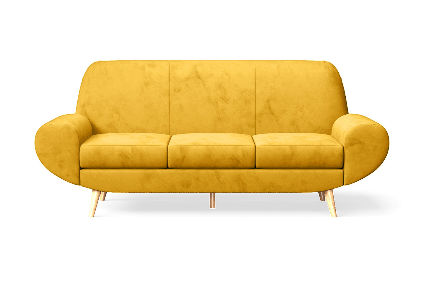 Serina 3 Seater Sofa Yellow Velvet