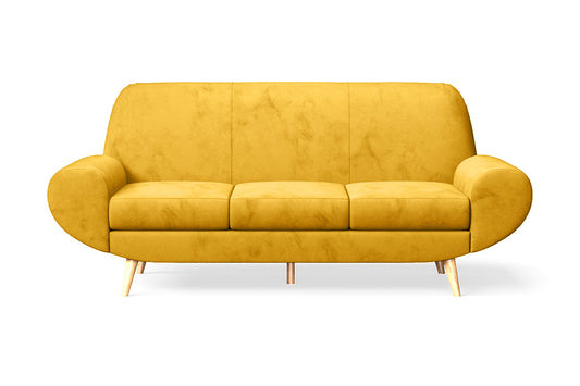 Serina 3 Seater Sofa Yellow Velvet