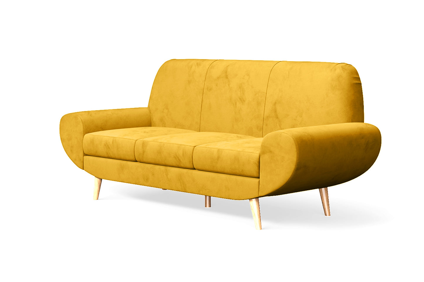 Serina 3 Seater Sofa Yellow Velvet