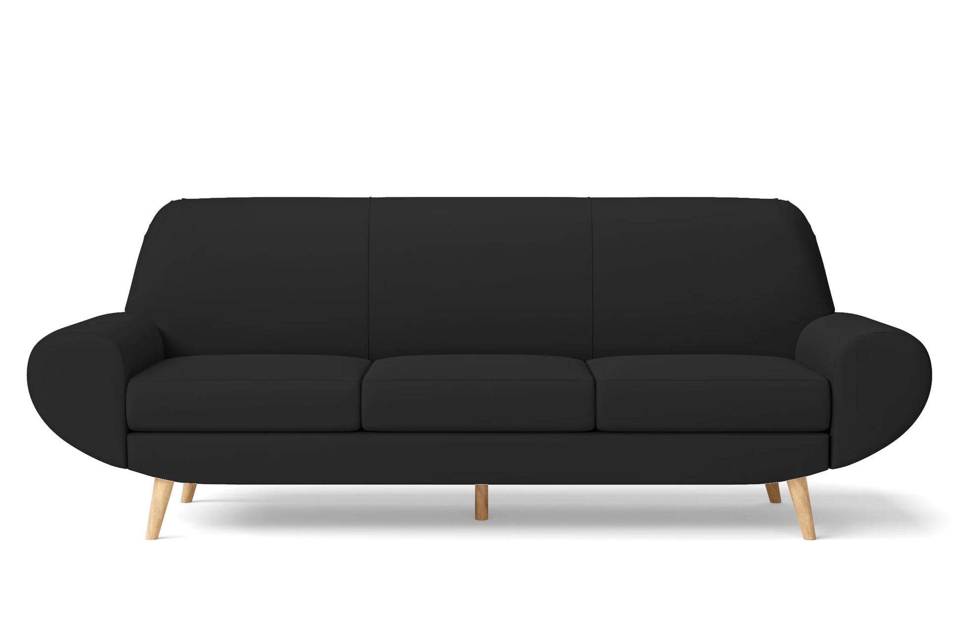 Serina 4 Seater Sofa Black Leather