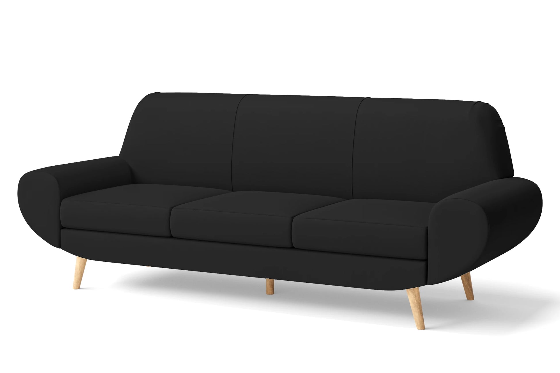 Serina 4 Seater Sofa Black Leather