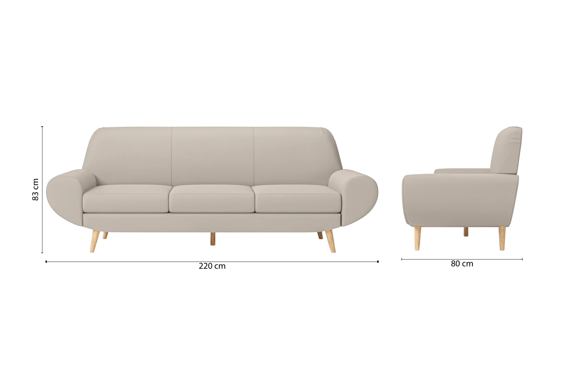 Serina 4 Seater Sofa Sand Leather