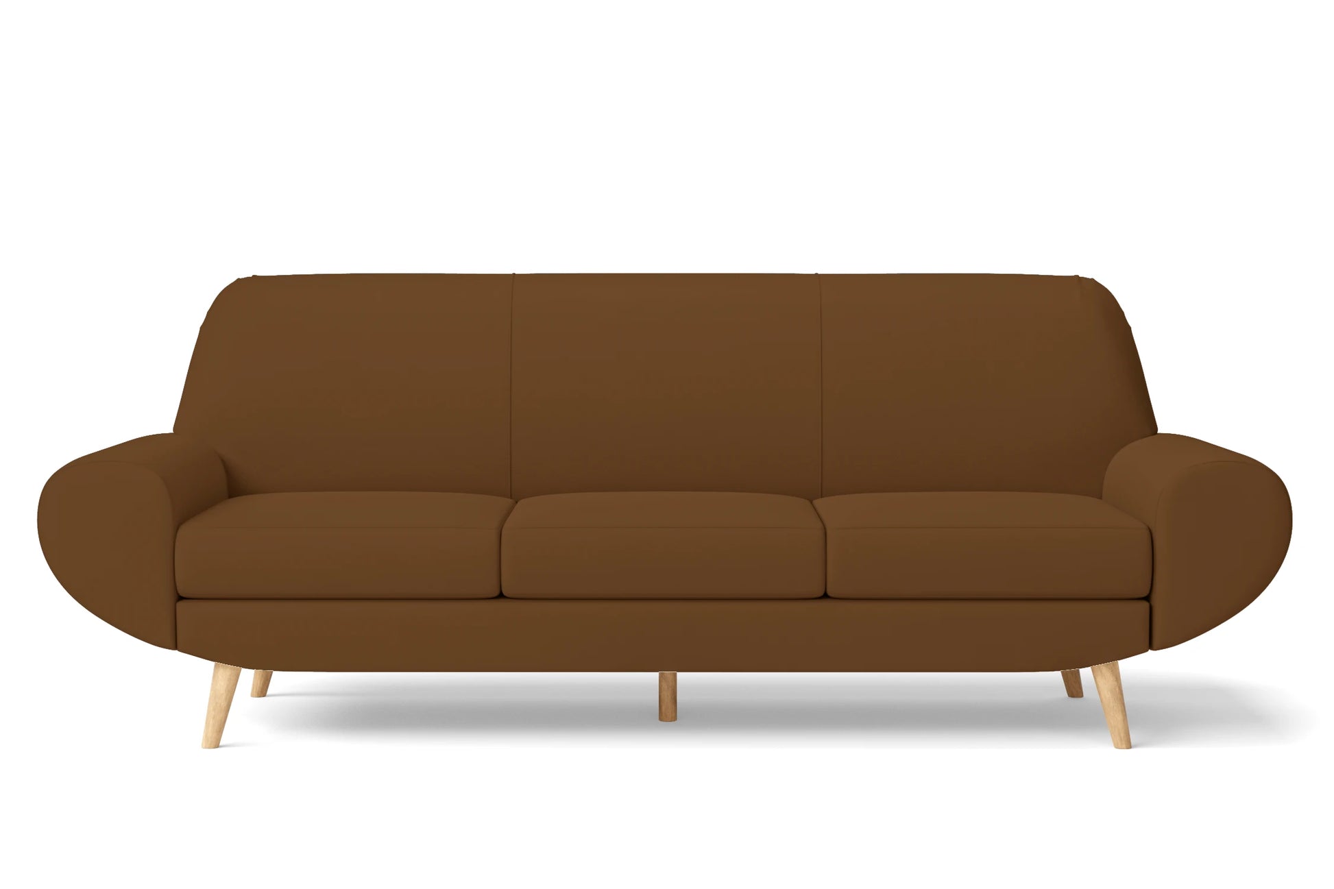 Serina 4 Seater Sofa Walnut Brown Leather