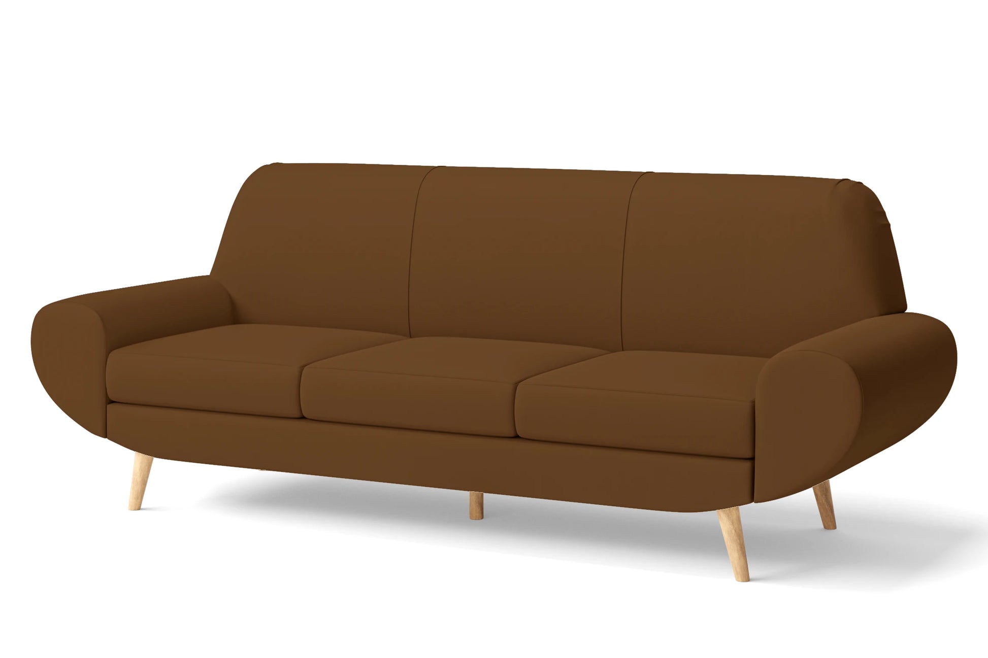 Serina 4 Seater Sofa Walnut Brown Leather