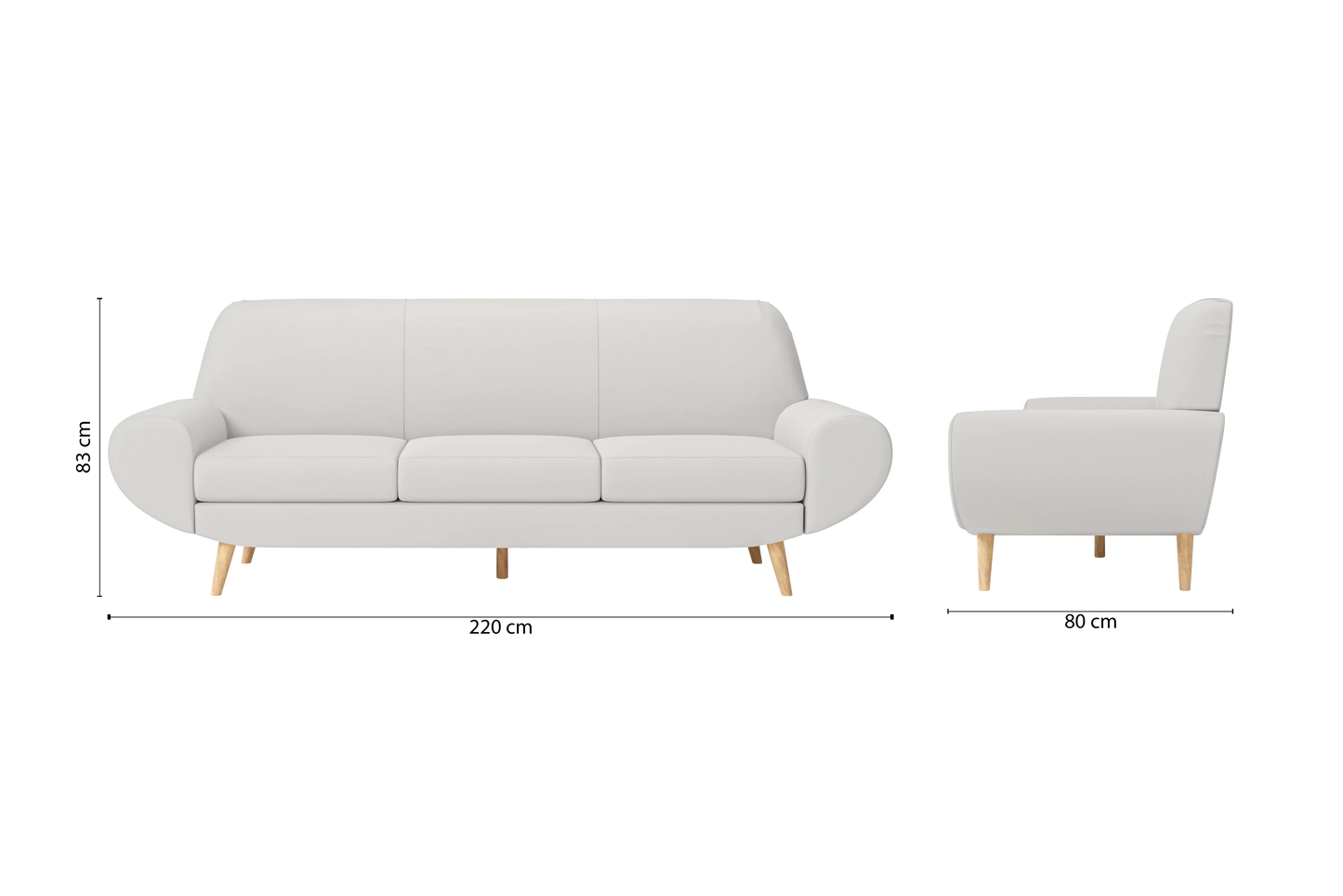 Serina 4 Seater Sofa White Leather