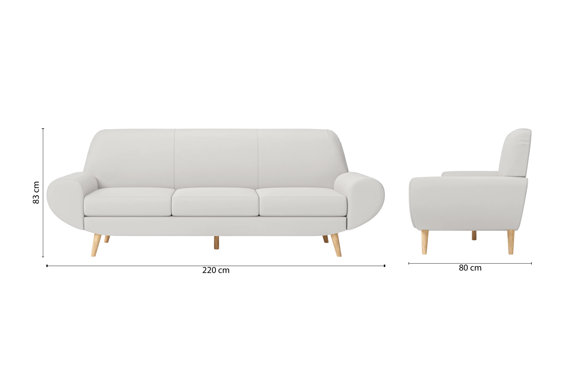 Serina 4 Seater Sofa White Leather