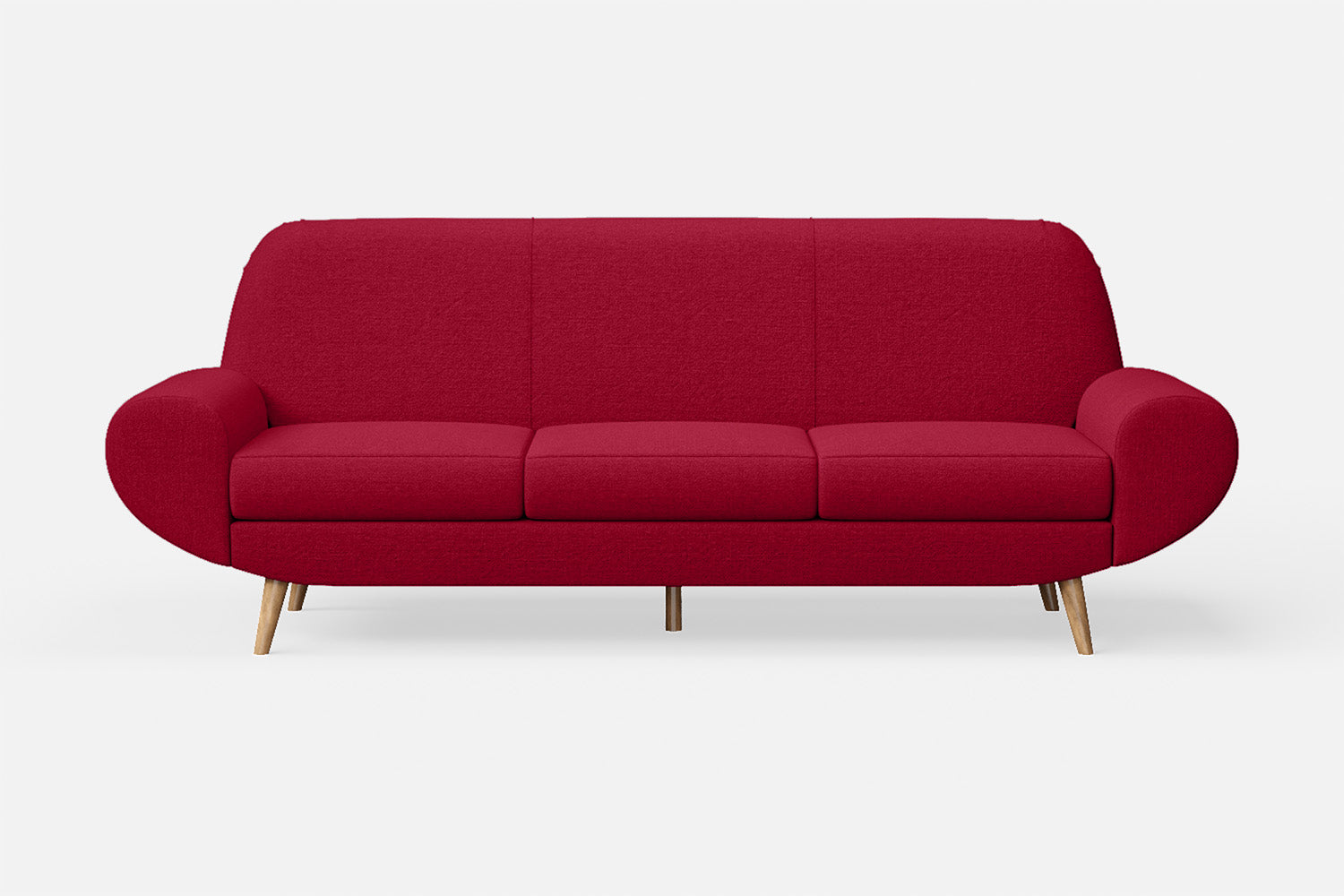 Serina 4 Seater Sofa Red Linen Fabric