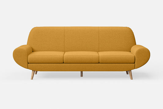 Serina 4 Seater Sofa Yellow Linen Fabric