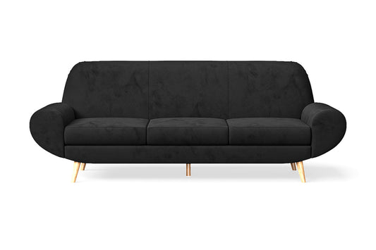 Serina 4 Seater Sofa Black Velvet