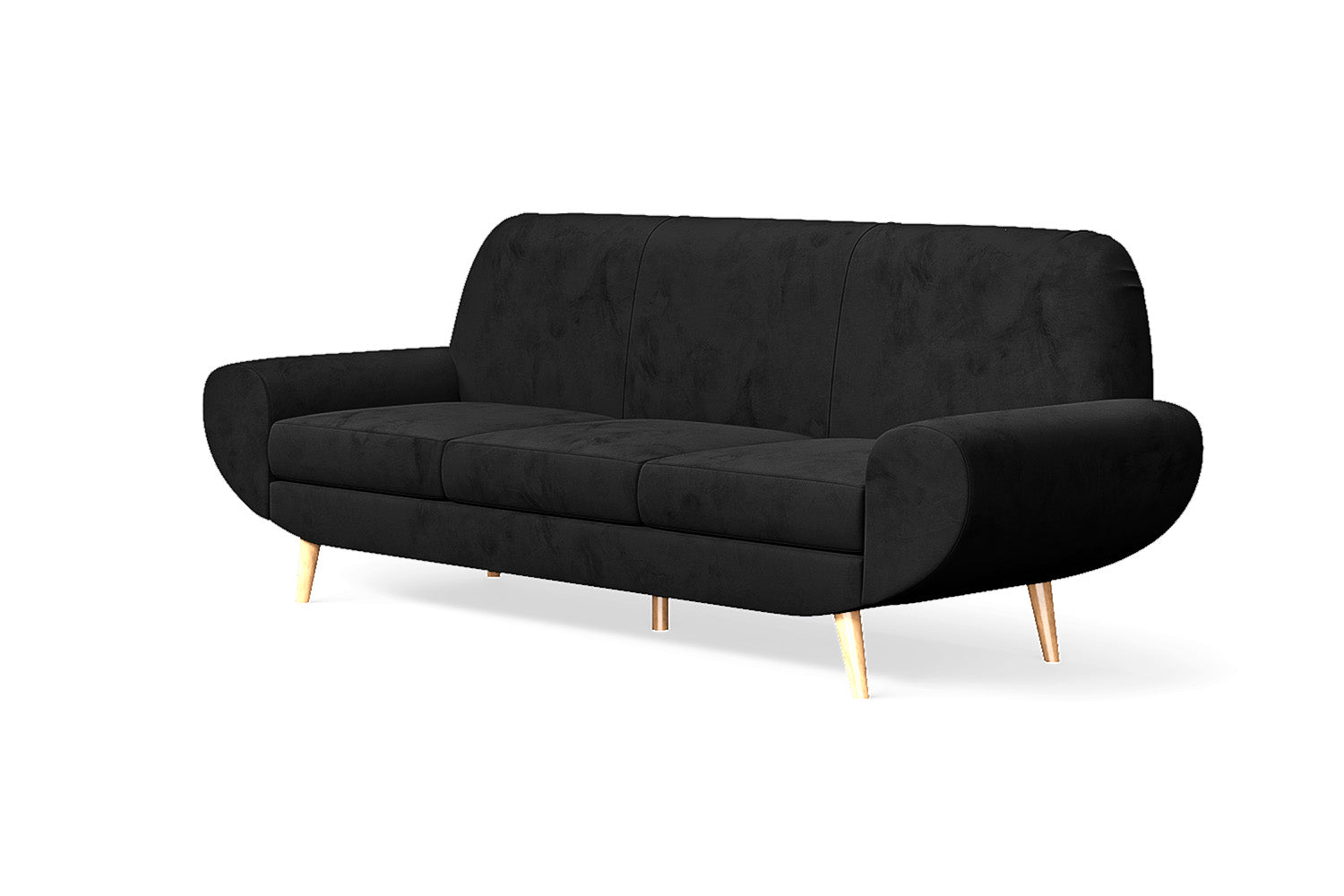 Serina 4 Seater Sofa Black Velvet