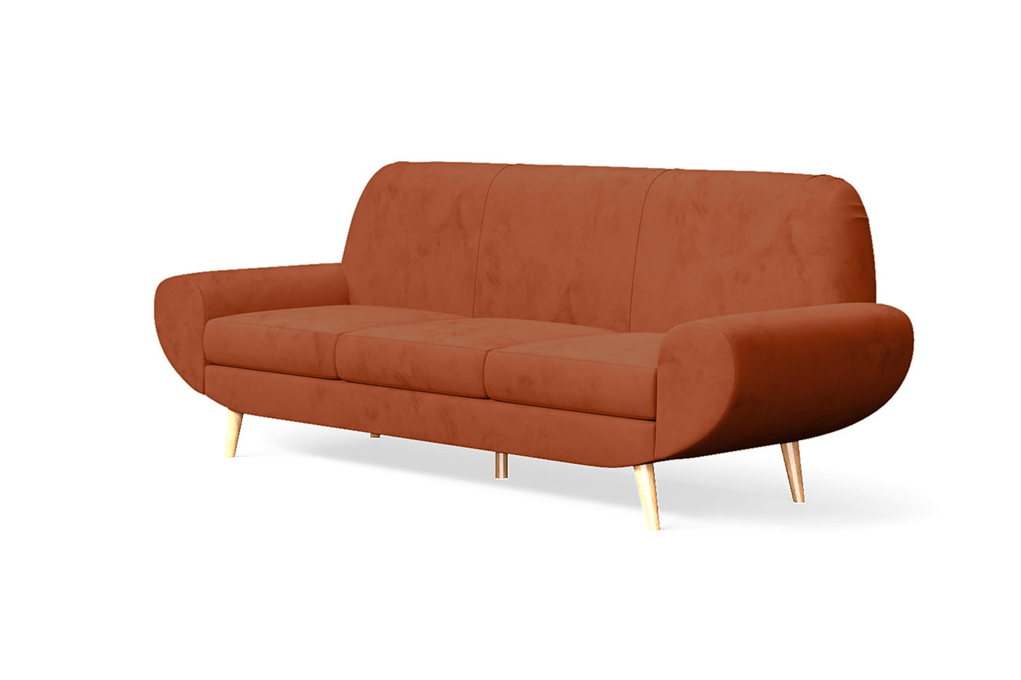 Serina 4 Seater Sofa Orange Velvet