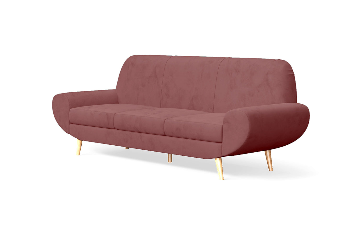 Serina 4 Seater Sofa Pink Velvet