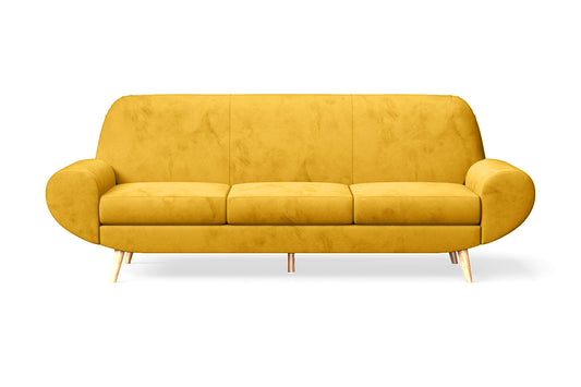 Serina 4 Seater Sofa Yellow Velvet