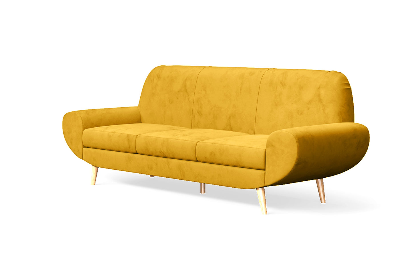 Serina 4 Seater Sofa Yellow Velvet