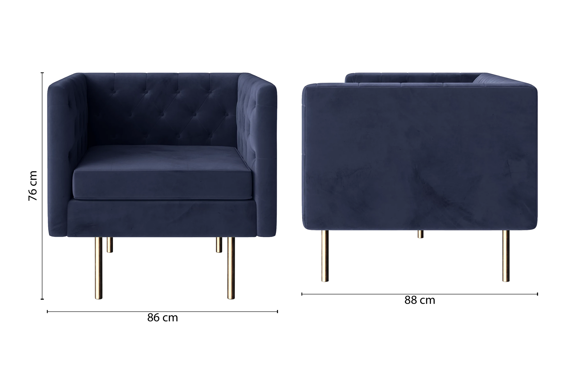 Spezia Armchair Dark Blue Velvet