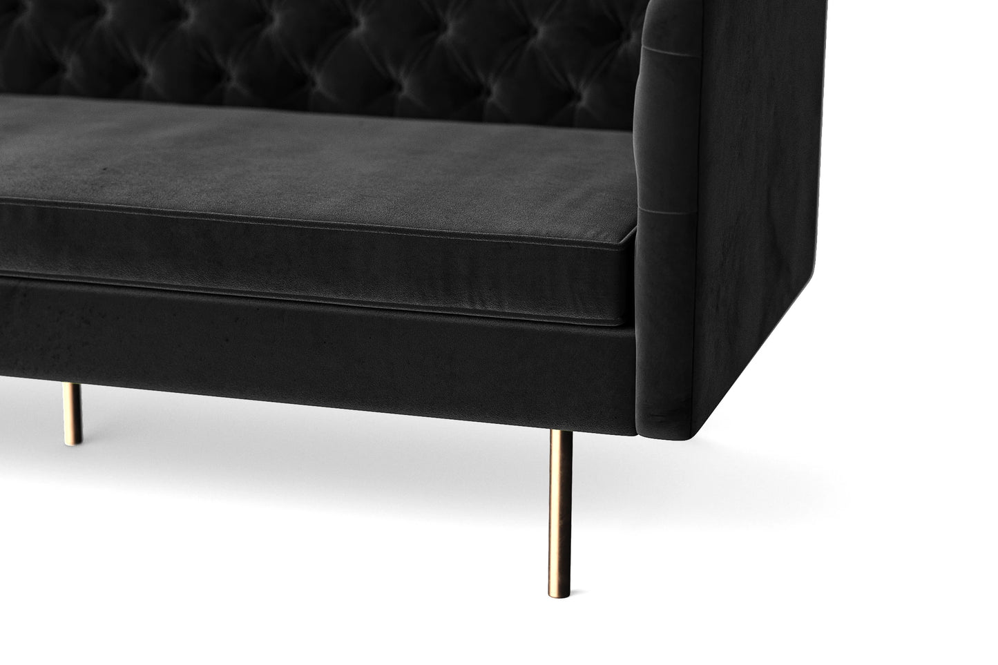 Spezia 2 Seater Sofa Black Velvet