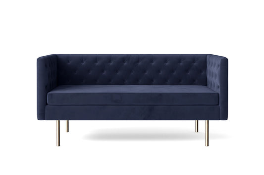 Spezia 2 Seater Sofa Dark Blue Velvet